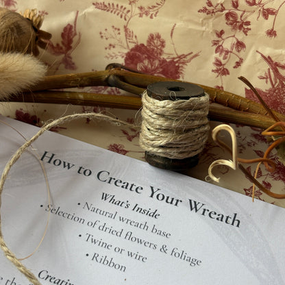 dried flower wreath making kit with instructions on how to make 