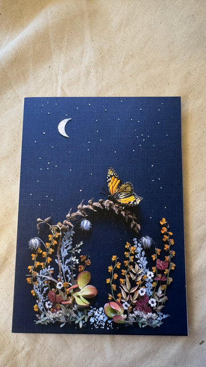 Greeting card made by an artists using natural items