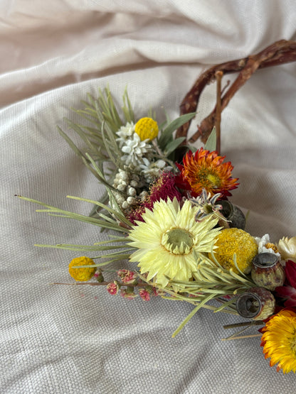 Mini dried flower wreath — Australian bush natives, handmade in North East Victoria