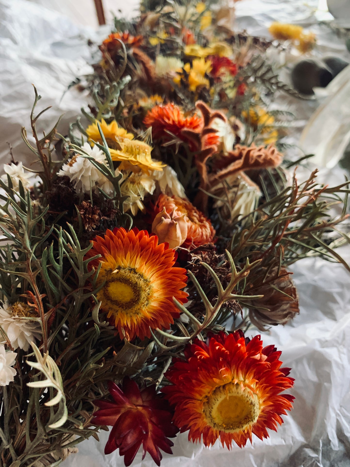 Everlasting Dried Flower Wall Hanging  - Autumn Time