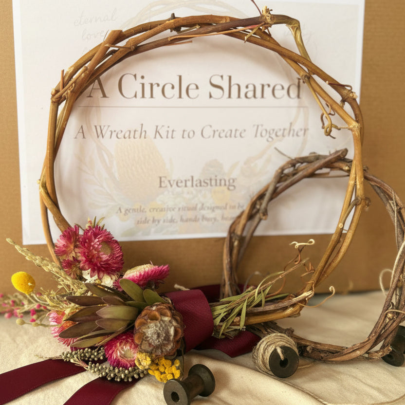 wreath making kit with dried flowers 