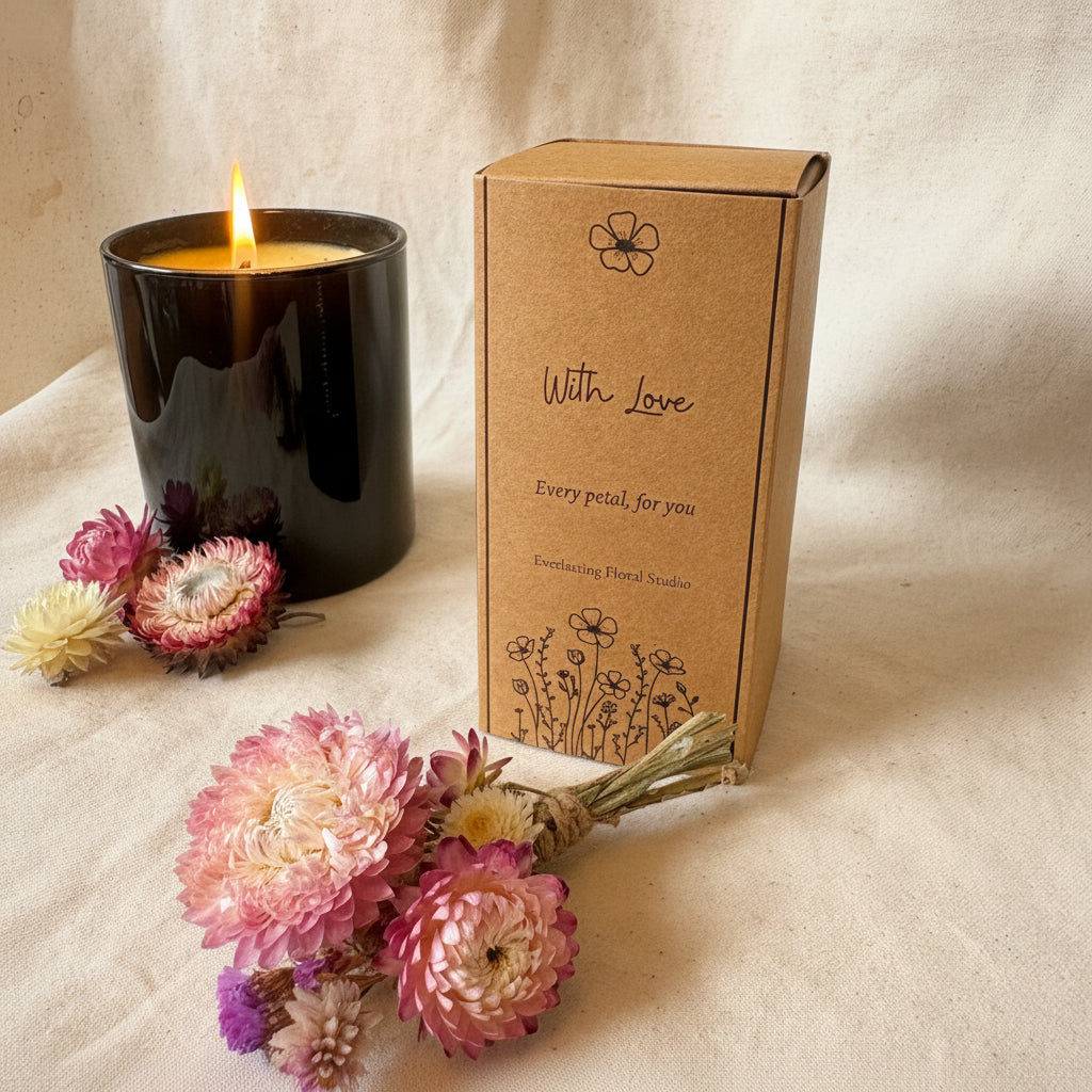 With love Gift Box with dried flowers
