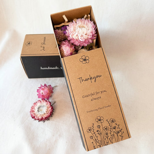 Thank You everlasting posy gift box — dried flowers grown on the farm
